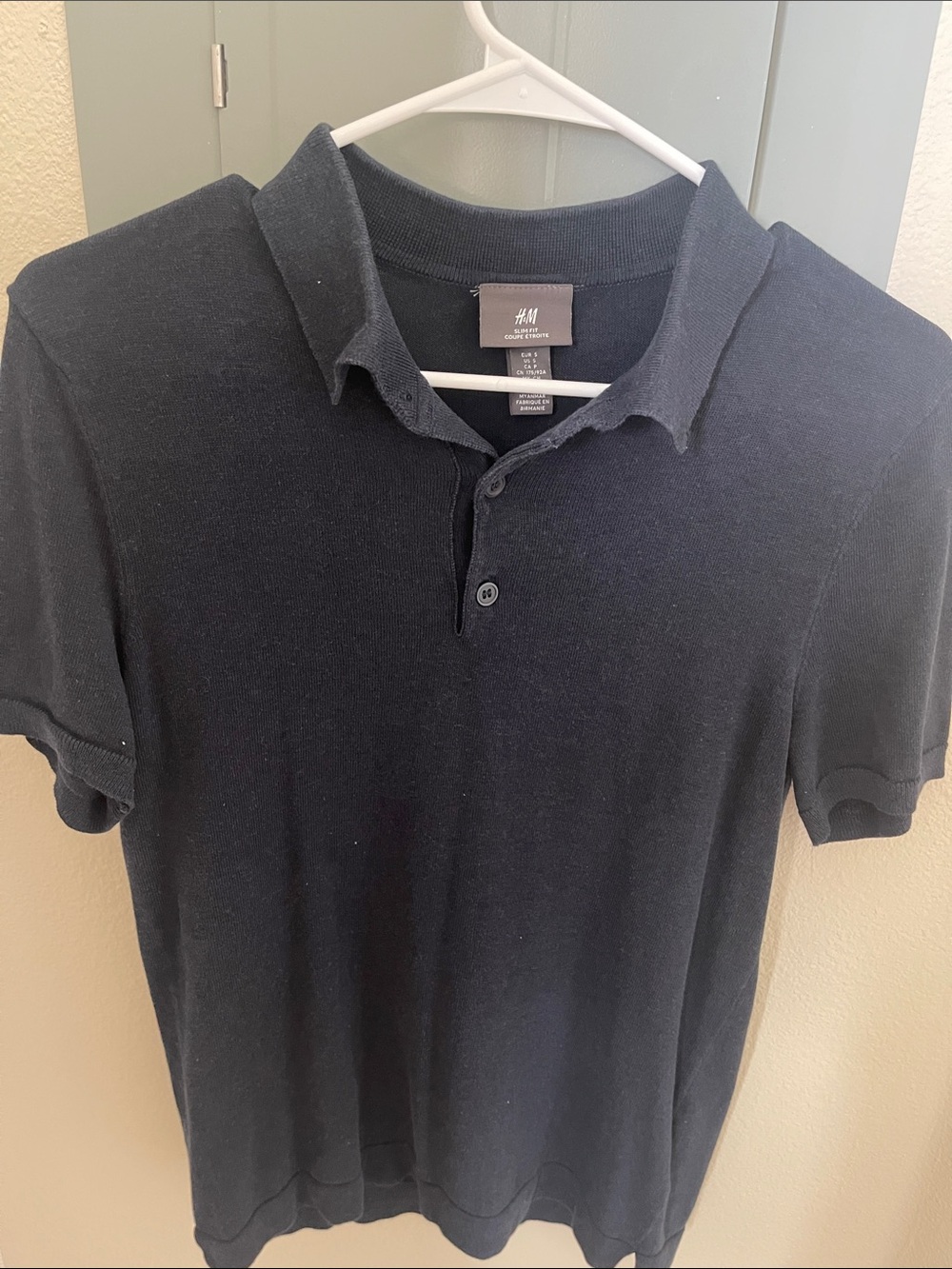 H&M Men's Dark Navy Polo Shirt